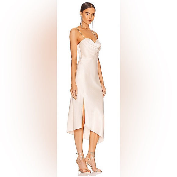 Alice + Olivia NWT Champagne Slip Kiyoko Midi Dress **Size 12**🔥🔥 - Picture 2 of 9
